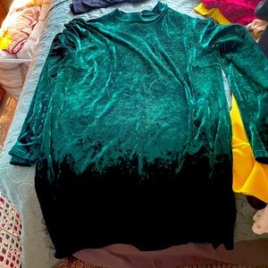 Beautiful green suede long dress